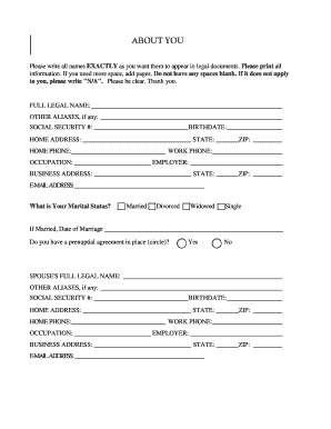 Confidential Estate Planning Questionnaire