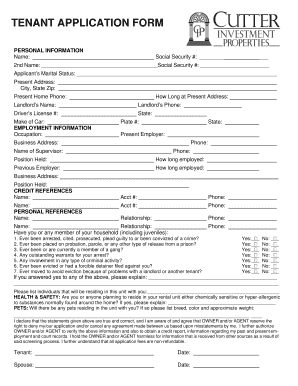 Tenant Application Form