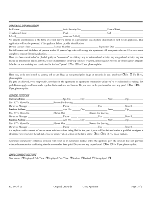 Rental Application Form