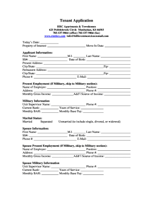 Tenant Application Form