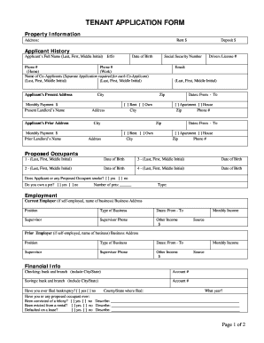 Tenant Application Form