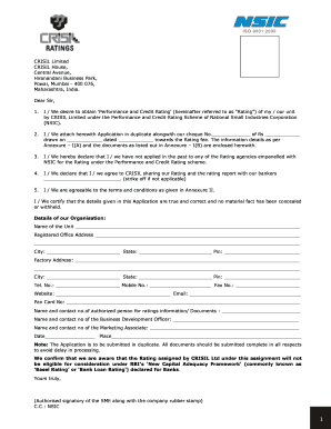 CRISIL Rating Application Form