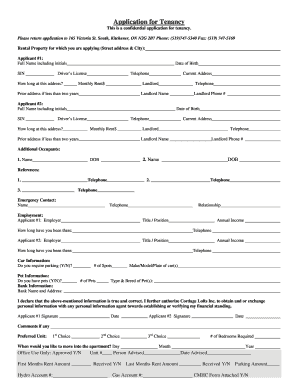 Application for Tenancy