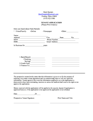 Tenant Application Form