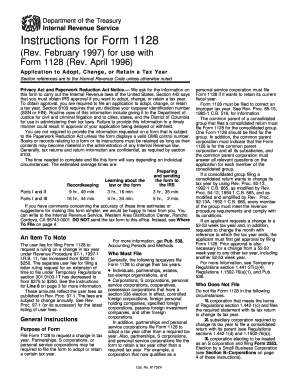 IRS Form 1128 Application
