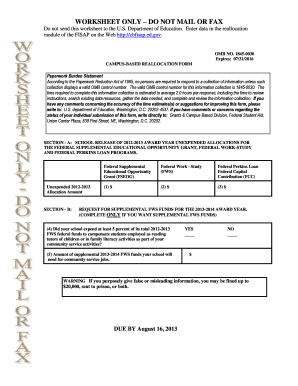 Campus-Based Reallocation Form