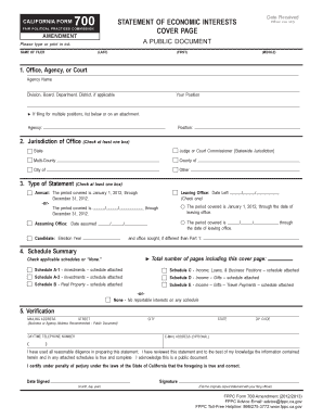 California Form 700 Amendment