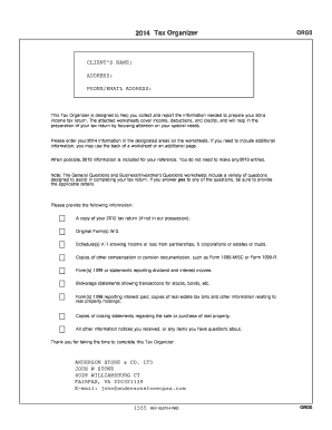 2014 Tax Organizer