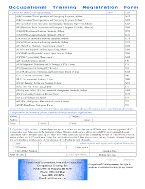 Occupational Training Registration Form