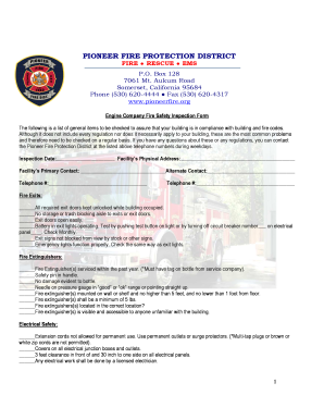 Fire Safety Inspection Form
