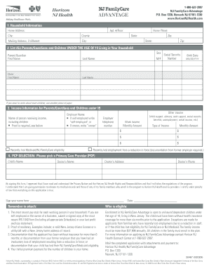NJ FamilyCare Advantage Application Form