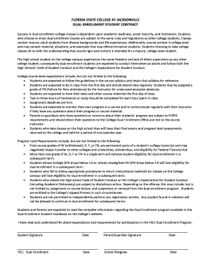 Florida Dual Enrollment Student Contract