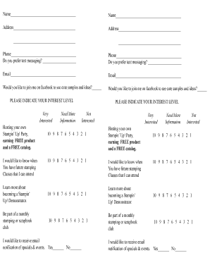 Stampin' Up Party Interest Form