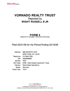 Form 4 Statement of Changes in Beneficial Ownership
