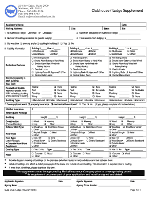 Clubhouse Lodge Supplement Form