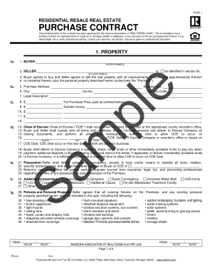 Arizona Residential Resale Real Estate Purchase Contract