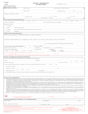 Canada Travel Insurance Claim Form