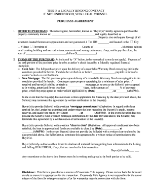 Michigan Purchase Agreement