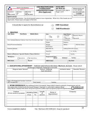OSH Practitioner Application Form