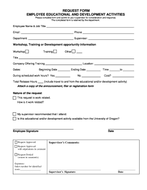 Employee Education and Development Request Form