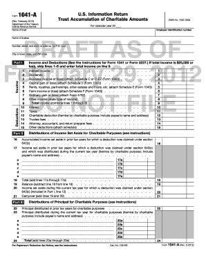 Form 1041-A U.S. Information Return