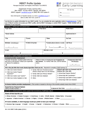 MERIT Profile Update Form