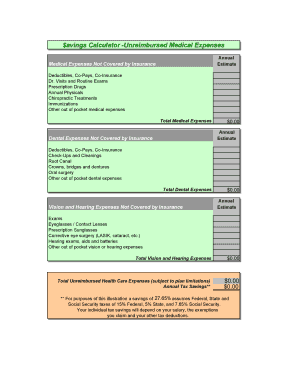 Medical Expense Tax Savings Calculator