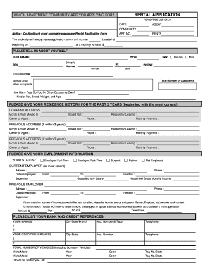 Rental Application Form
