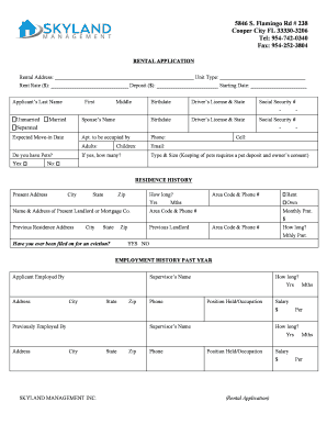 Florida Rental Application