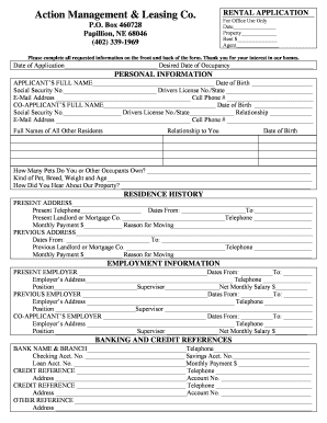 Rental Application Form