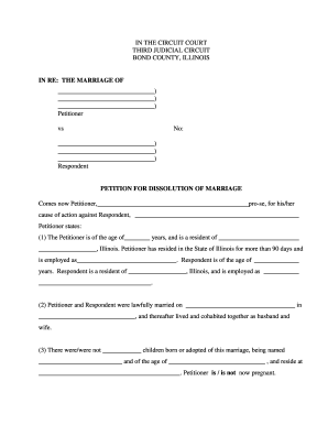 Petition for Dissolution of Marriage