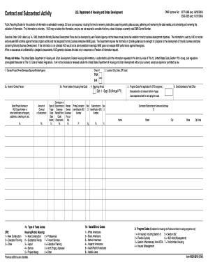 HUD Contract and Subcontract Activity Report