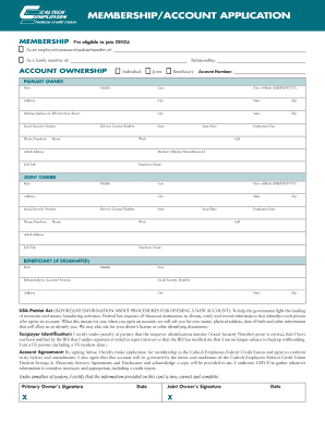 CEFCU Membership Account Application