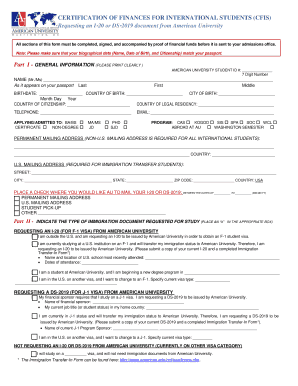 Certification of Finances for International Students (CFIS)