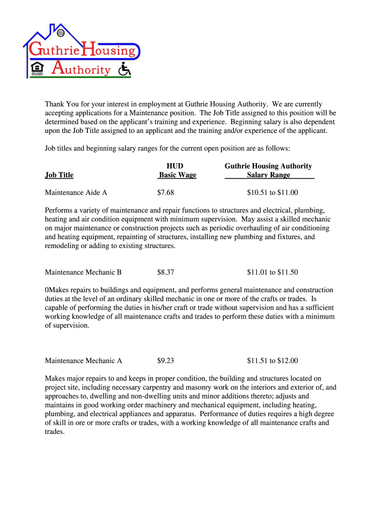 Fillable Online guthriehousing Thank You for your interest in