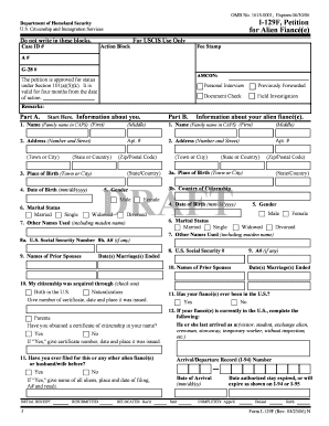 USCIS Form I-129F Fiancé(e) Visa Petition