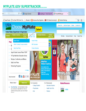 MyPlate SuperTracker Form