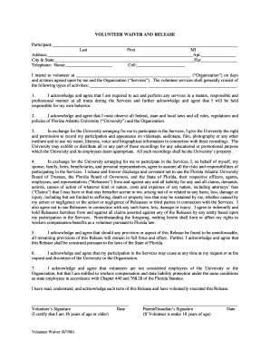 Volunteer Waiver and Release