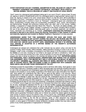 Copper Mountain Resort Liability Waiver