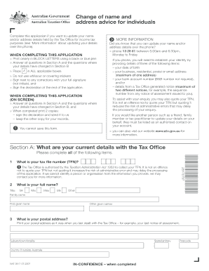 Australian Tax Office Name and Address Update Form