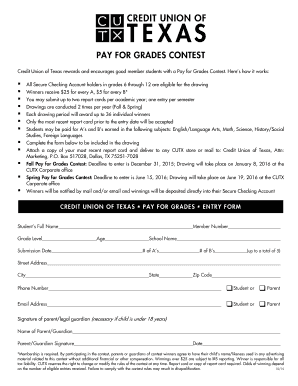 Pay for Grades Contest Entry Form