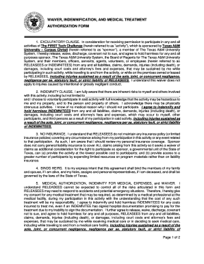 Waiver and Medical Authorization Form