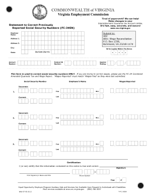 Virginia FC-34SN Form