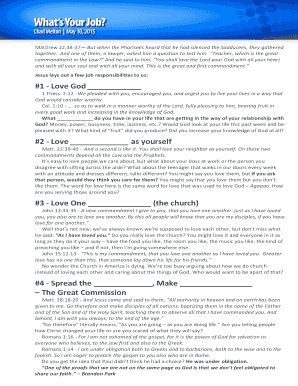 Christian Job Responsibilities Performance Review