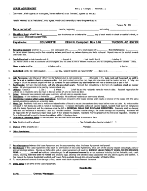 Contrat de location résidentielle
