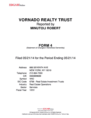 Form 4 Statement of Changes in Beneficial Ownership