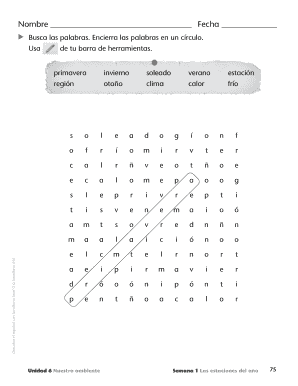 Hoja de trabajo: Las estaciones del año