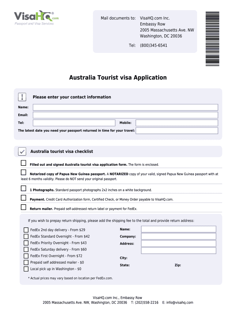 Fillable Online Australia Visa Application For Citizens Of Papua New Guinea Australia Visa