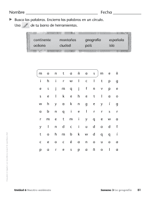 Hoja de trabajo de geografía