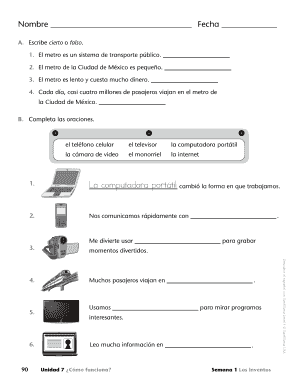 Formulario de Ejercicio de Español